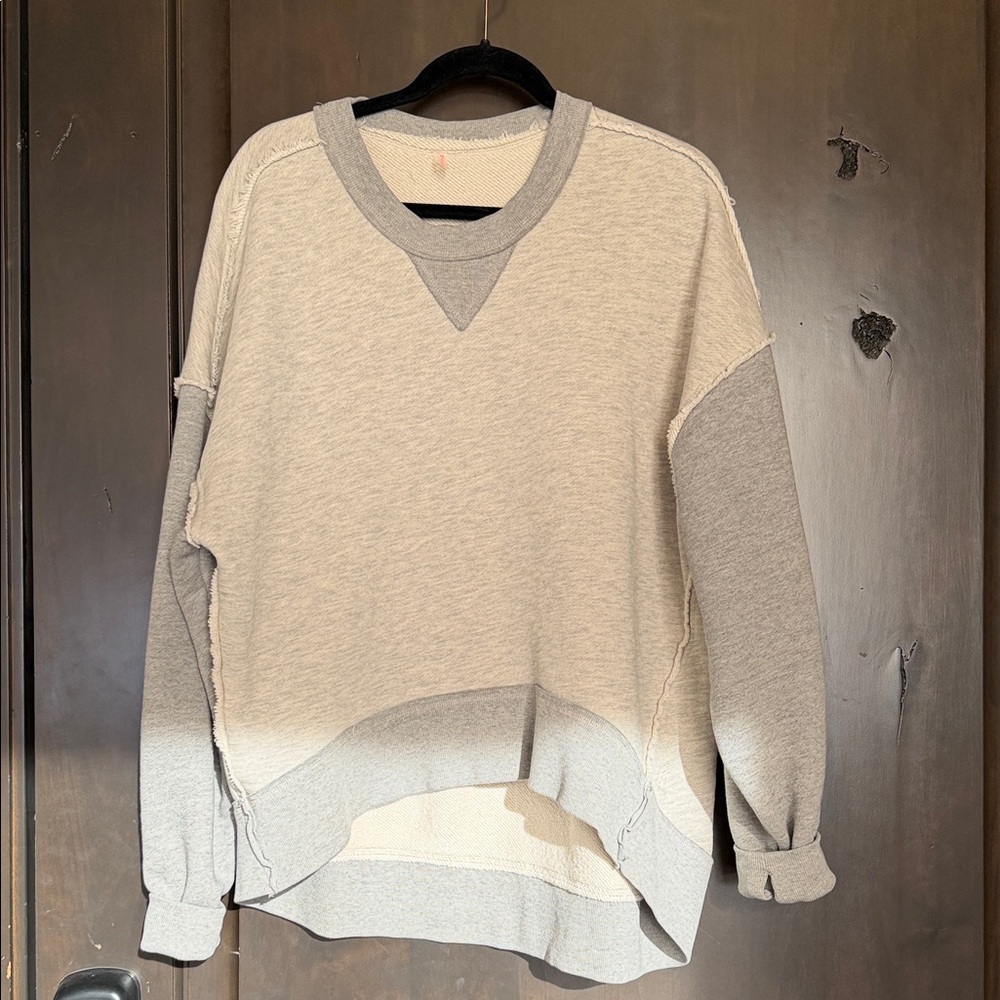 FP Movement by Free People Gray Crewneck Oversized Sweatshirt Top Size Small